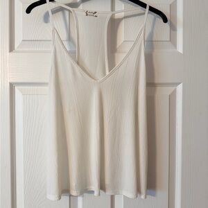 Free People Ribbed V-Neck Tank Top - White